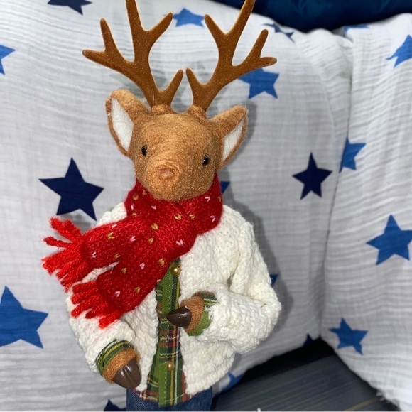 Other - vintage boy Deer 14” figure in holiday outfit